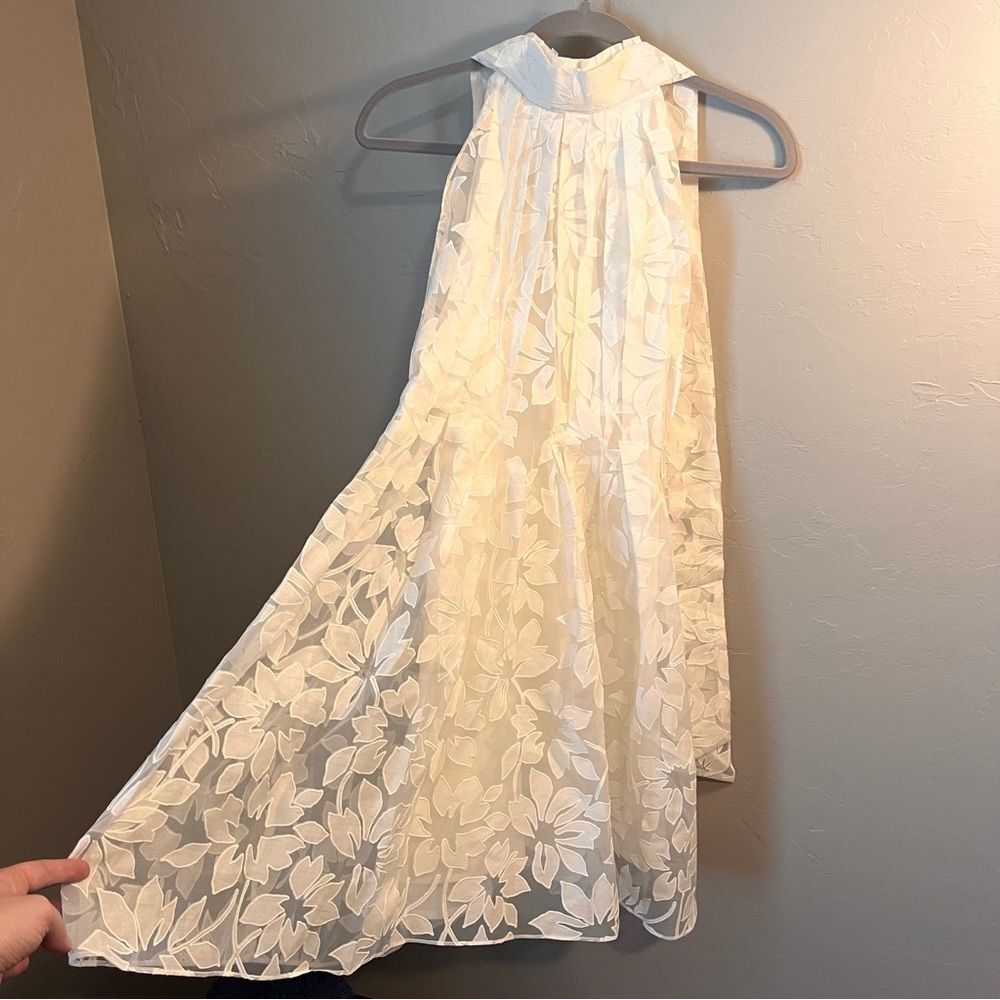 Wedding Bridal Shower Floral Open Back Mini Dress Bow